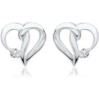 Ohrringe 585er Weißgold 2 Diamanten 0,0146 ct.