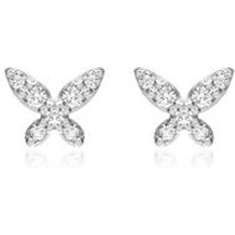 Ohrstecker Schmetterling aus 14K Weißgold mit Diamanten