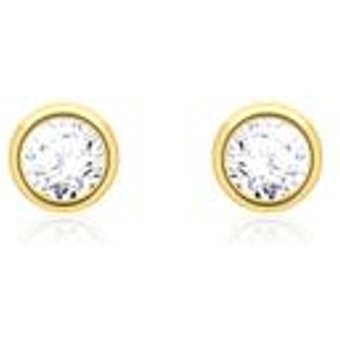 Diamantbesetzte Ohrstecker für Damen aus 14K Gold