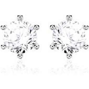 Diamant Ohrstecker für Damen aus 14K Weißgold
