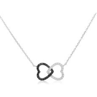 Diamantcollier rhodiniert Herzen 0,08 ct gesamt
