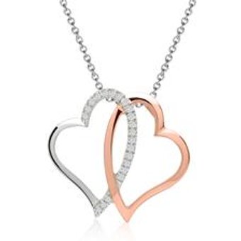 Kette Diamantanhänger Herzen 0,059 ct gesamt