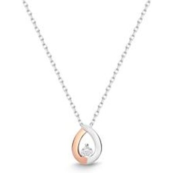 585er WeiĂźgold-Collier Tropfen Diamant
