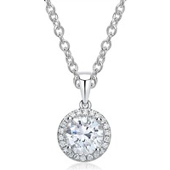 Kette 750er Weißgoldanhänger mit Diamanten