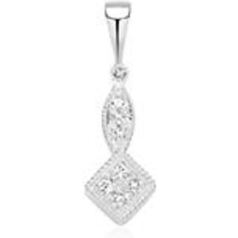 Anhänger aus 14 K Weißgold mit Diamanten