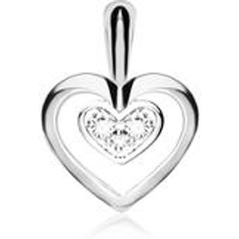 Anhänger Herz für Damen 14K Weißgold mit Brillanten