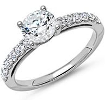 950er Platin Verlobungsring mit Diamanten