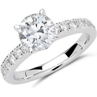 750er Weißgold Verlobungsring mit Diamanten