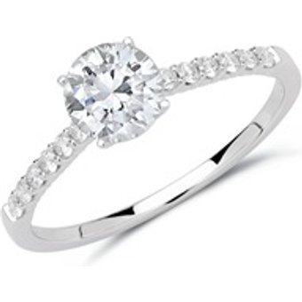 Verlobungsring 950er Platin mit Diamanten