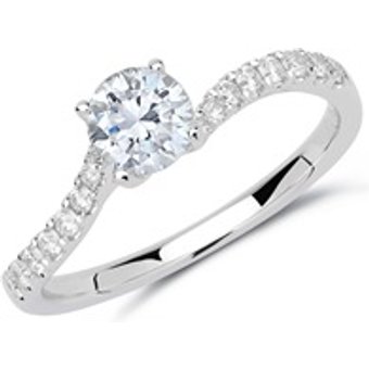 Verlobungsring 950er Platin mit Diamanten