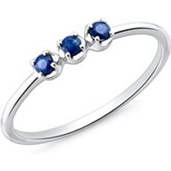 Saphirring für Damen aus 585er Weißgold
