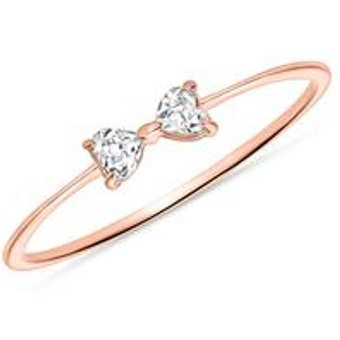 585er Roségold Ring für Damen mit Weißtopas