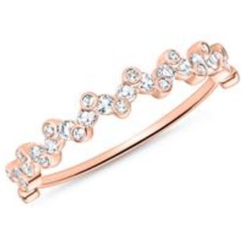 Ring für Damen aus 585er Roségold mit Weißtopasen
