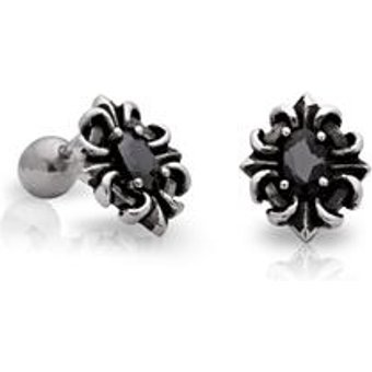 Ohrstecker Edelstahl schwarzer Zirkonia