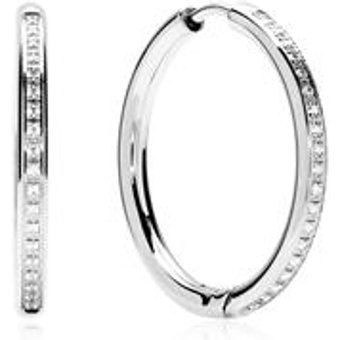 Edelstahl Creolen für Damen mit Zirkonia