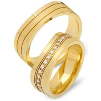 Trauringe 585er Gelbgold 34 Diamanten