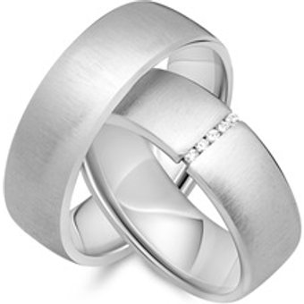 Eheringe 750er Weissgold 5 Brillanten