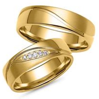 Eheringe aus Gold mit 5 Diamanten