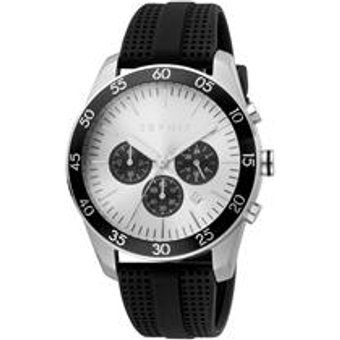 Herren Chronograph mit schwarzem Silikonband