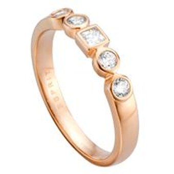 Ring Flow aus Sterlingsilber rosé mit Zirkonia