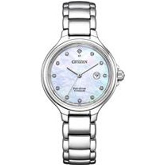 Eco-Drive Damenuhr aus Super Titanium mit Perlmutt