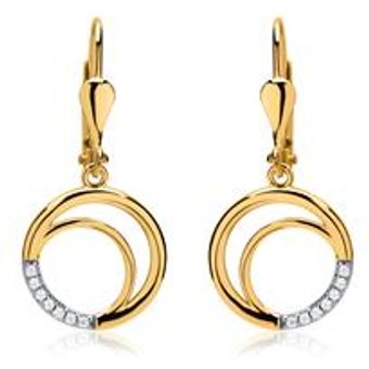 Ohrringe Kreise aus 333er Gold mit Zirkonia