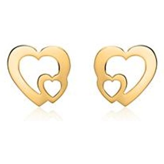 Damen Ohrstecker Herzen aus 585er Gold