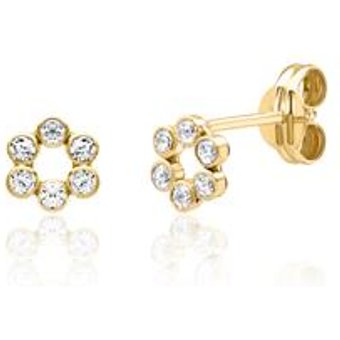 Damen Ohrstecker aus 9-karätigem Gold mit Zirkonia