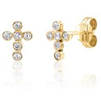 Damen Ohrschmuck aus 9-karätigem Gold mit Zirkonia