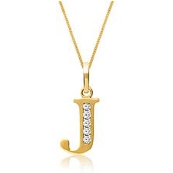 333er Goldkette Buchstabe J mit Zirkonia