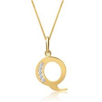 333er Goldkette Buchstabe Q mit Zirkonia