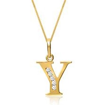 333er Goldkette Buchstabe Y mit Zirkonia