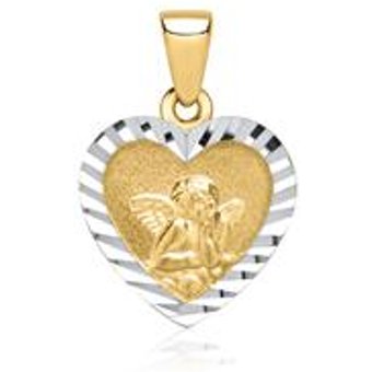 Herzanhänger mit Engelsmotiv 333er Gold