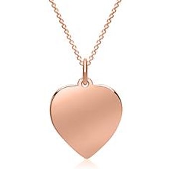 Gravierbare Herzkette aus 585er Roségold