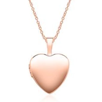 Kette mit Herz Medaillon aus 14K Roségold gravierbar