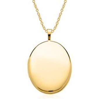 Kette mit ovalem Medaillon aus 585er Gold gravierbar