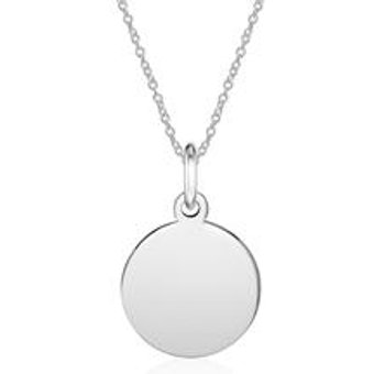 Kette mit rundem Anhänger aus 585er Weißgold gravierbar