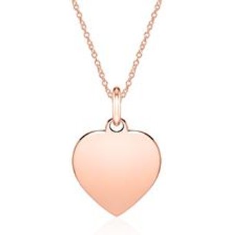 Gravierbare Halskette Herz aus 585er Roségold