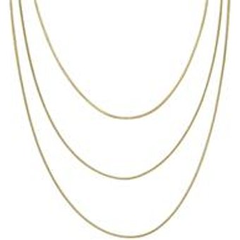 Dreireihige Damenkette aus Edelstahl, IP Gold