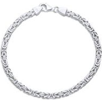 925er Silber Herren Königsarmband, 4,2 mm, vierkant