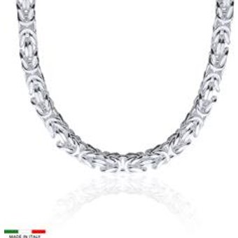 925er Silber Königskette für Herren, 8 mm, vierkant