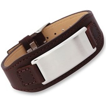 Leder Armband Gravurplatte verstellbar 17-22cm