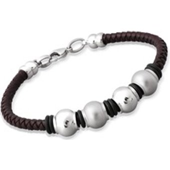 Braunes Lederarmband Edelstahlverschluss