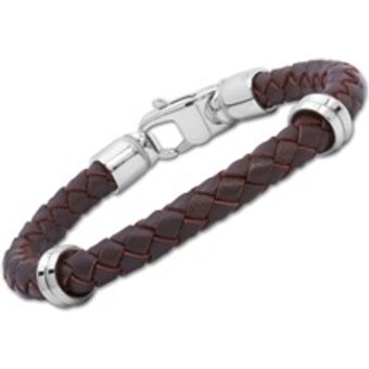 Armband Leder Edelstahlverschluss braun