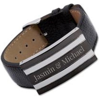 Lederarmband Lasergravur verstellbar 16-20cm