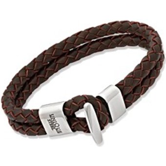 Braunes Echtleder Armband moderner Verschluss