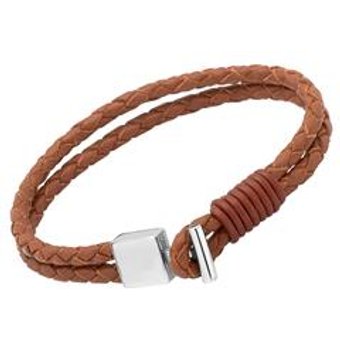 Lederarmband: Braun Edelstahlverschluss