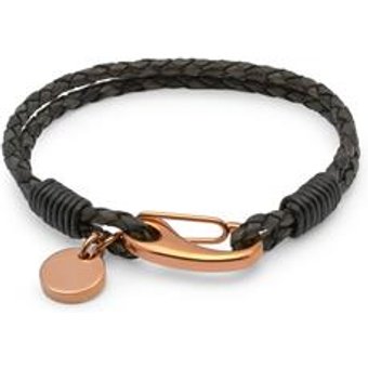 Geflochtenes Lederarmband mit Karabiner