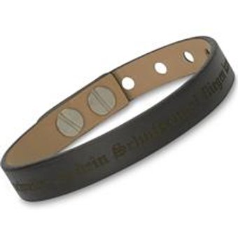 Gravierbares Armband Leder schwarz