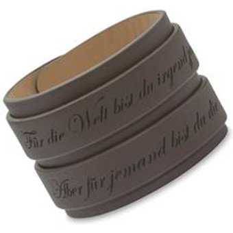 Braunes Lederarmband Doppelriemen gravierbar